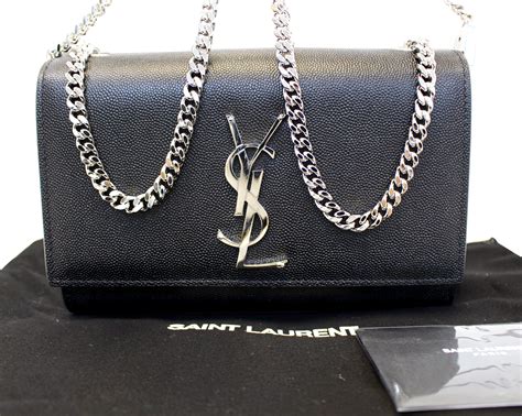 all black ysl purse|ysl black purse with chain.